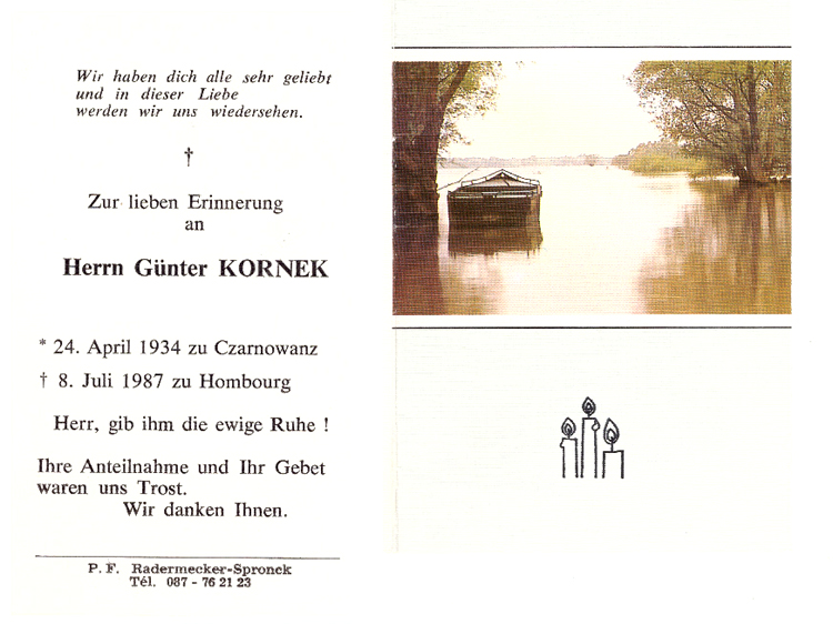 Gnter Kornek - Todesanzeige